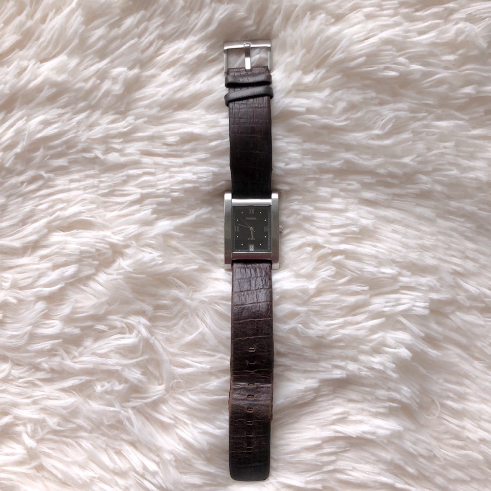 Fossil Arkitekt Solid Stainless Steel Watch with Brown Leather Strap